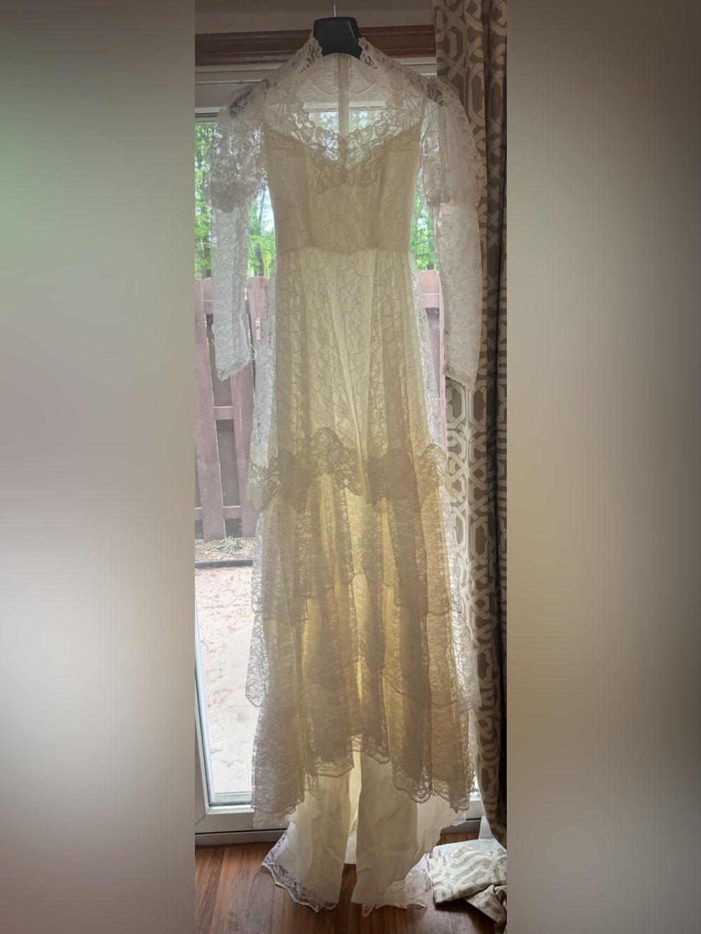 Vintage Lace Prairie Wedding Dress Bridallure Alfred Angelo Sz 4 Union Made